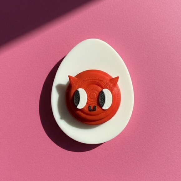 Deviled Egg Clicker Fidget Purse Charm Retro Kitsch ADHD Neurodivergent Clicky - Picture 7 of 9